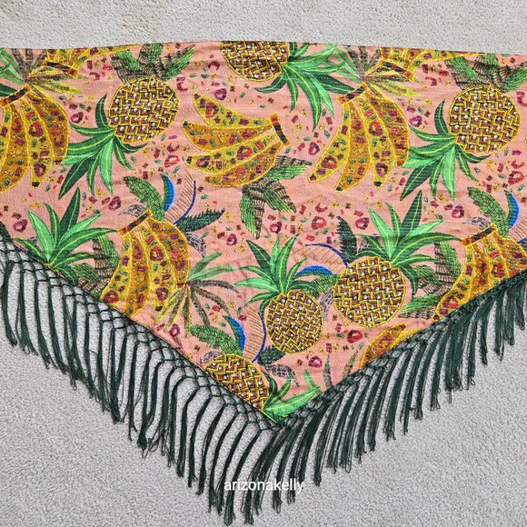 NWOT Farm Rio Sarong "Mixed Fruits" Reversible Fringe - Picture 3 of 15